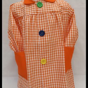 MANDILÓN COLEGIO CUADROS NARANJA