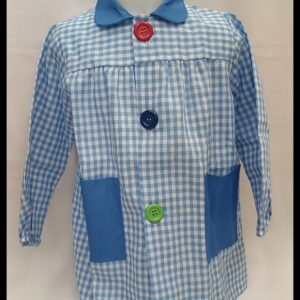 MANDILÓN COLEGIO CUADROS CELESTE