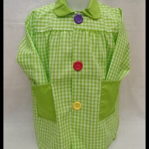 MANDILÓN COLEGIO CUADROS PISTACHO